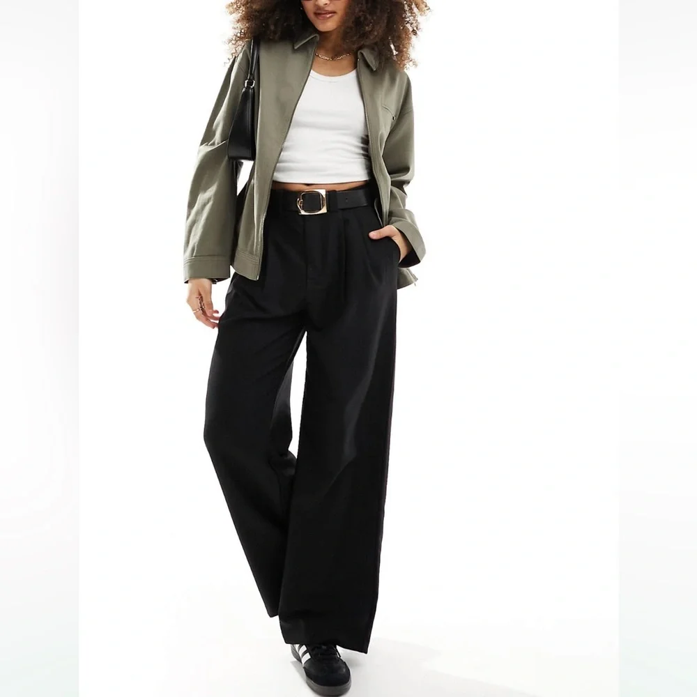 NWT ASOS DESIGN twill harrington shacket khaki green army green jacket - Picture 2 of 4